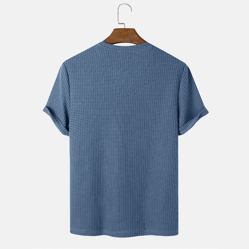 Men Summer Solid Color Round Neck T-Shirts