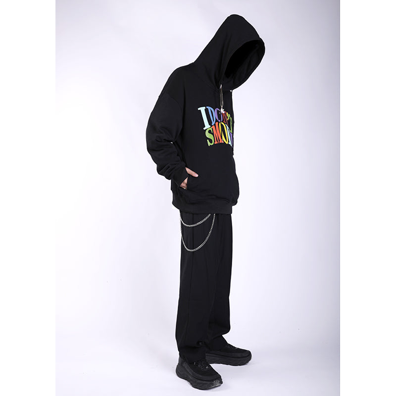 Rainbow three-dimensional foam hooded sweater