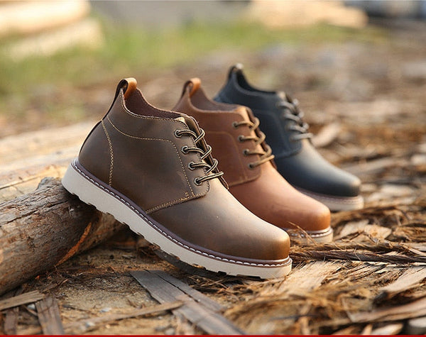 Leather Men Boots Autumn Winter Ankle Boots Fashion Casual Footwear