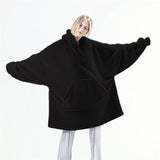 Big Pocket Comfortable Loose Double-Sided Fleece Thicker Sweater Hoodie
