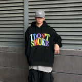 Rainbow three-dimensional foam hooded sweater