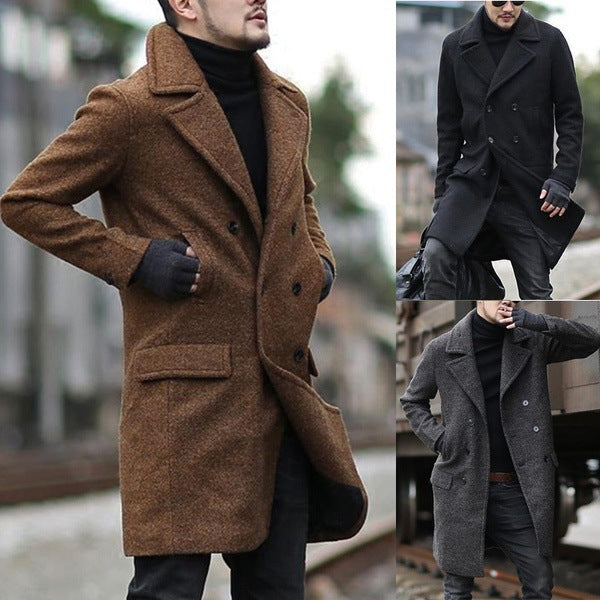 Classic woolen trench coat men