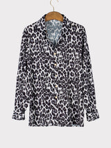 Men's Leopard Print Long Sleeve Shirt