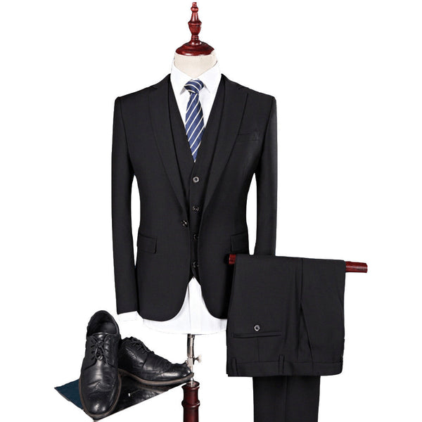 three-piece men's wedding plus business suit