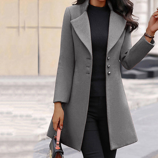 Winter Single-Breasted Slim-Fit Lapel trench Coat
