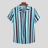 Men' Stripe Short Sleeve Shirt