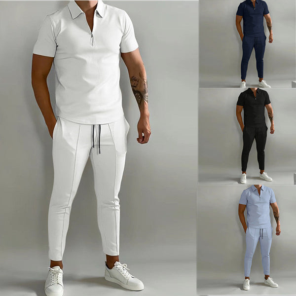 Summer Men's Slim Casual Sports Suit