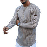 Men's Slim Pullover Striped Long Sleeve T-Shirt
