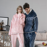 Flannel Couple Home Service jumpSuit For Men And Women