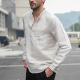 Men Vintage Button Linen Shirts