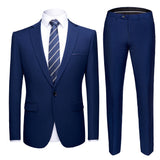 Solid Color two-piece Small Suit for men