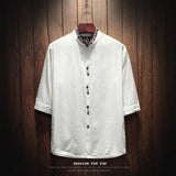 Japanese Linen Cropped Sleeve Shirt