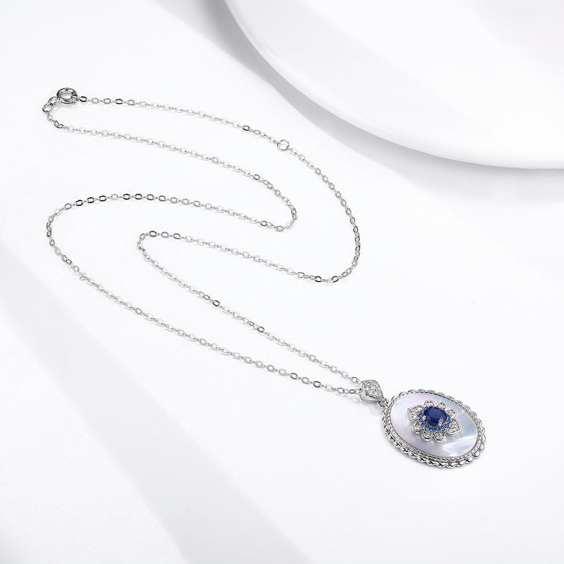 Sapphire Diamond Pendant 925 Sterling Silver Party Wedding Pendants Chain Necklace
