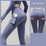 Gym Sport Seamless Leggings With Pockets Push Up High Waist Pants women