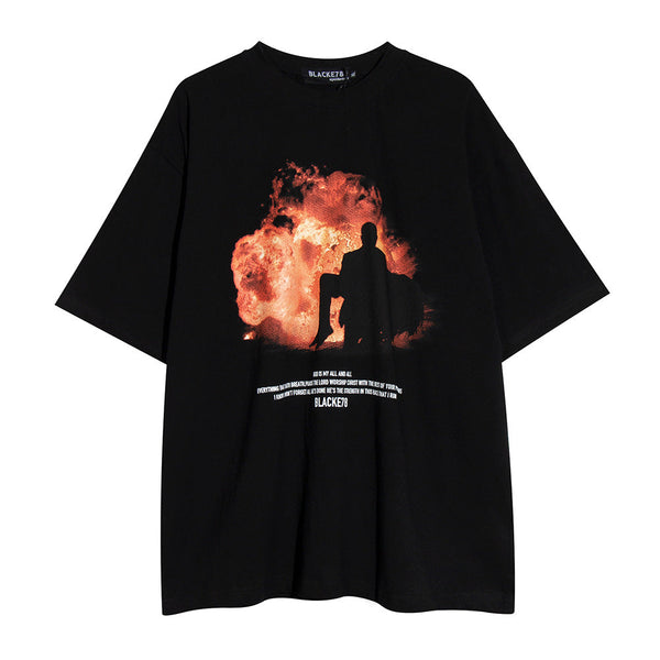 Shadow Flame Print Short Sleeve t-shirt
