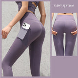 Gym Sport Seamless Leggings With Pockets Push Up High Waist Pants women