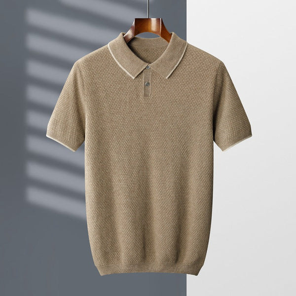 Men's Cashmere Lapel Pullover Shirt