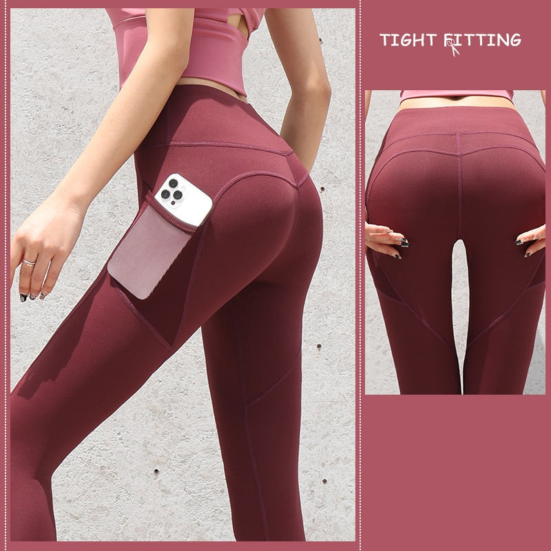 Gym Sport Seamless Leggings With Pockets Push Up High Waist Pants women