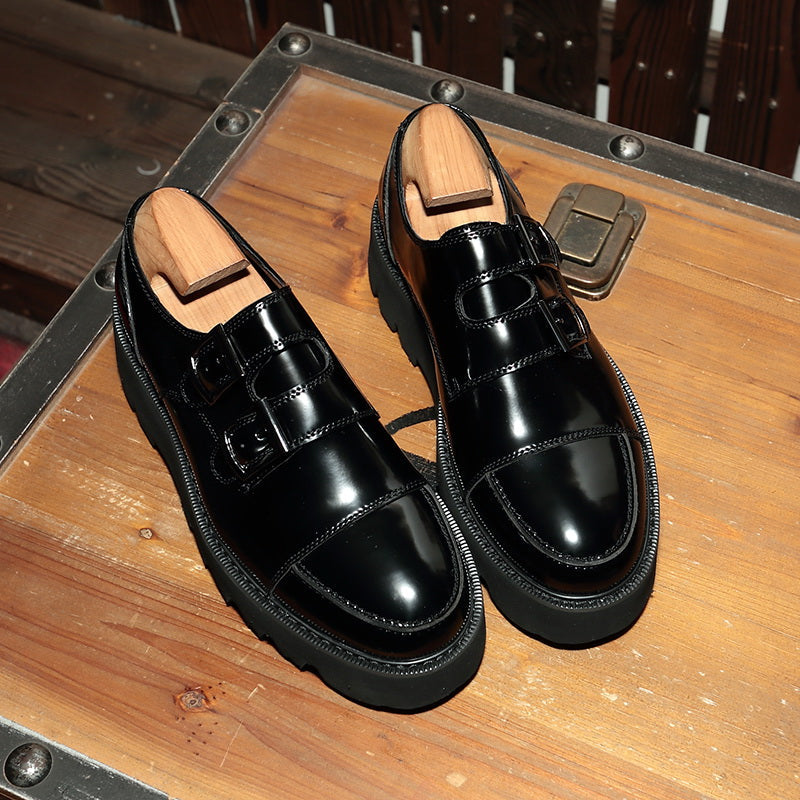 Thick-soled Increased Patent Leather Men's Shoes