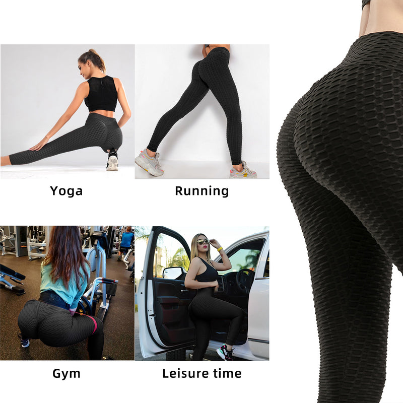 Women Bubble Textured Leggings Butt Lifting Yoga Pants