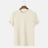 Men Summer Solid Color Round Neck T-Shirts