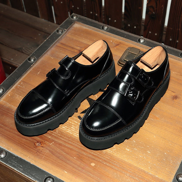 Thick-soled Increased Patent Leather Men's Shoes