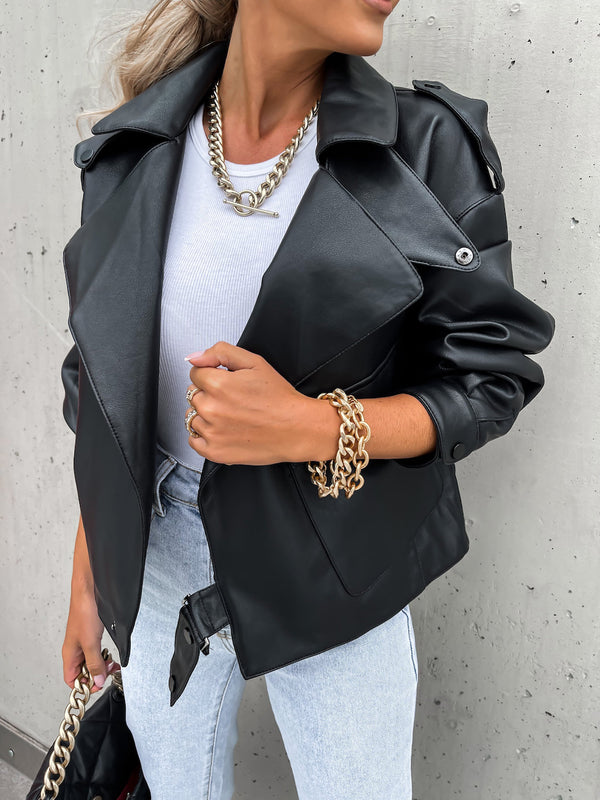 Women PU Leather Jacket