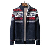 Men's Contrast Color Plus Velvet Sweater Men's Jacket