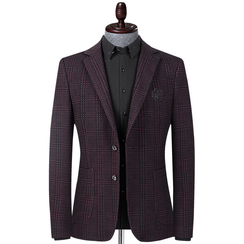 Men's Fashionable Personalized Seersucker Elastic Suit