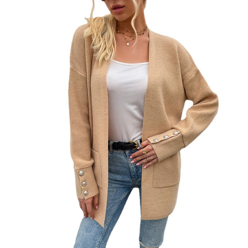 Solid Color Casual Cardigan sweater