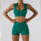 With Zipper Gym Set Fitness Clothing Women Sports