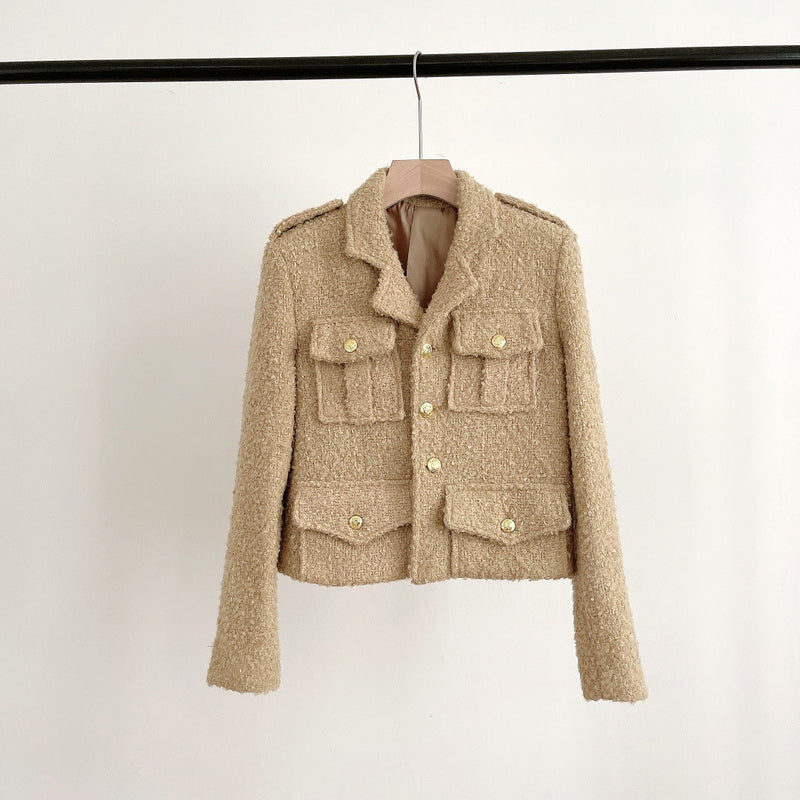 Casual Tweed Wool Jacket
