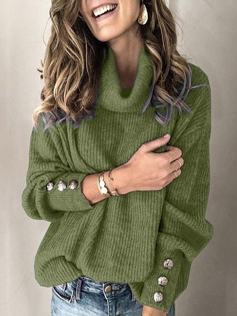 Lantern Sleeve Pullover Womens Sweater
