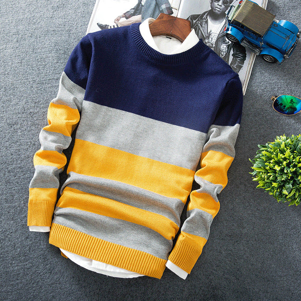 Urban Horizontal-Striped Casual Sweater