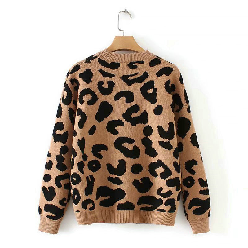 Leopard print pullover women