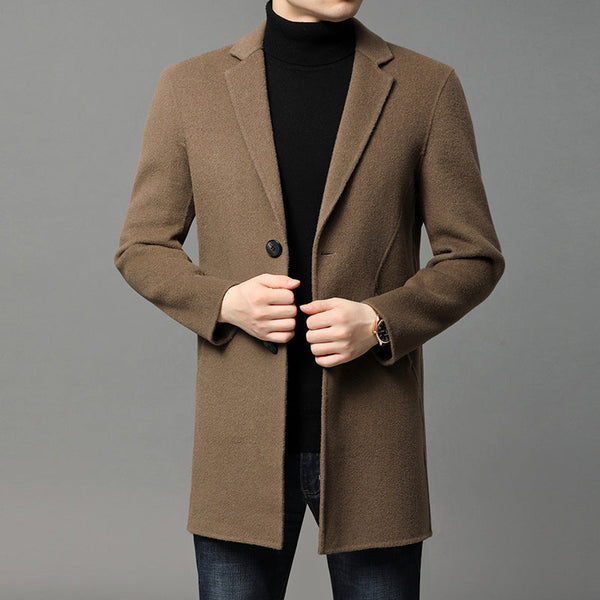 Men's Mid-Length Double-Sided Woolen Coat