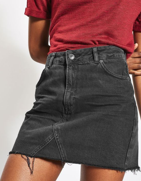 High Waist Denim Mini Jeans Skirt