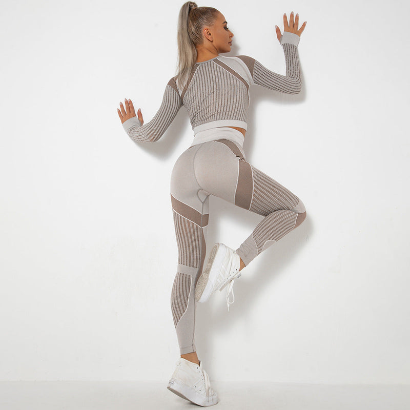 Seamless Knitted Absorbent Yoga Long-Sleeved Suit Yoga Wearsuit