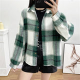 Loose Casual flannel Shirt Jacket