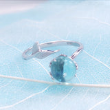 Sterling Silver Blue Crystal Mermaid Ring