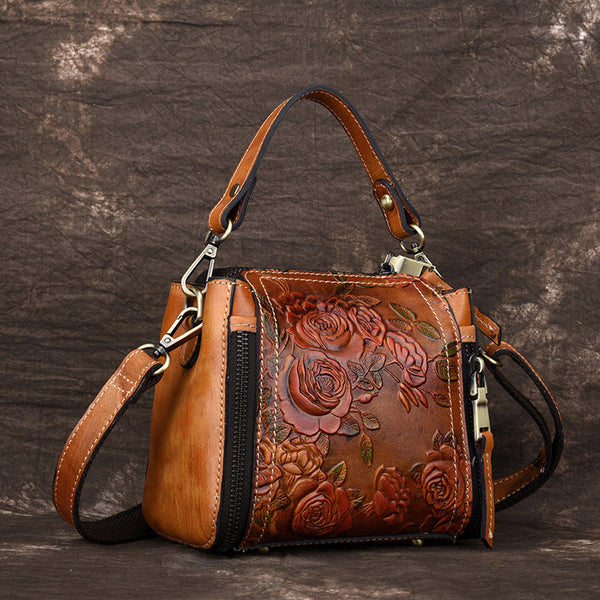Leather Vintage Hand Embossed Handbag