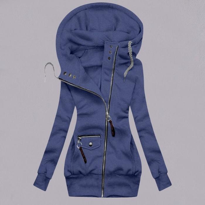 winter stitching hooded slim coat