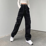 Black Straight High-rise Jeans