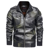Men s Autumn And Winter Leather Motorcycle Jacket