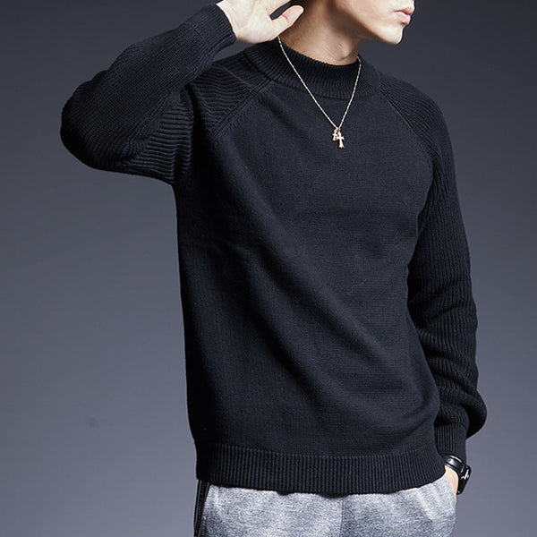 All-match Knitted Sweater Solid Color Sweater