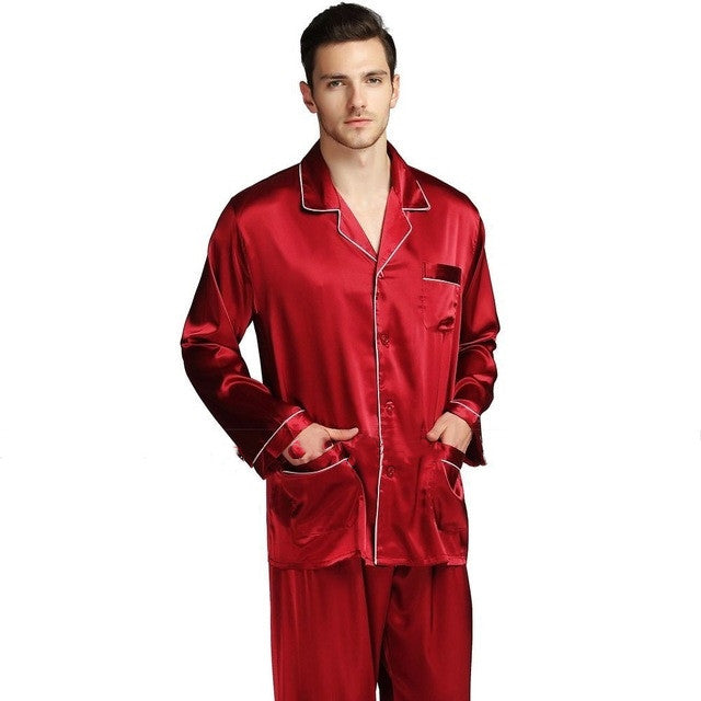 Mens Pajama Set Winter Sleepwear, Homewear Warm Nightwear for men