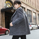 Korean Style Slim Plus Size Woolen Trench Coat