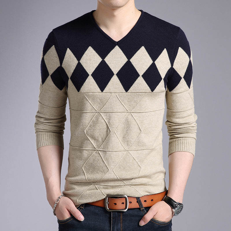 Men's Pullover Knit Bottoming Sweatshirt