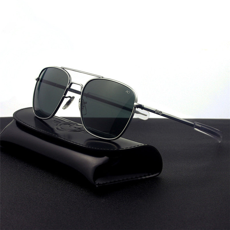 square Polarized Glass Lens Sunglasses