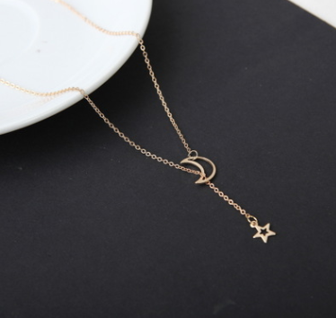 Simple Moon Star Clavicle Chain Short Necklace